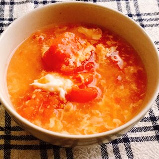すぐできる♪トマトと卵の簡単スープ